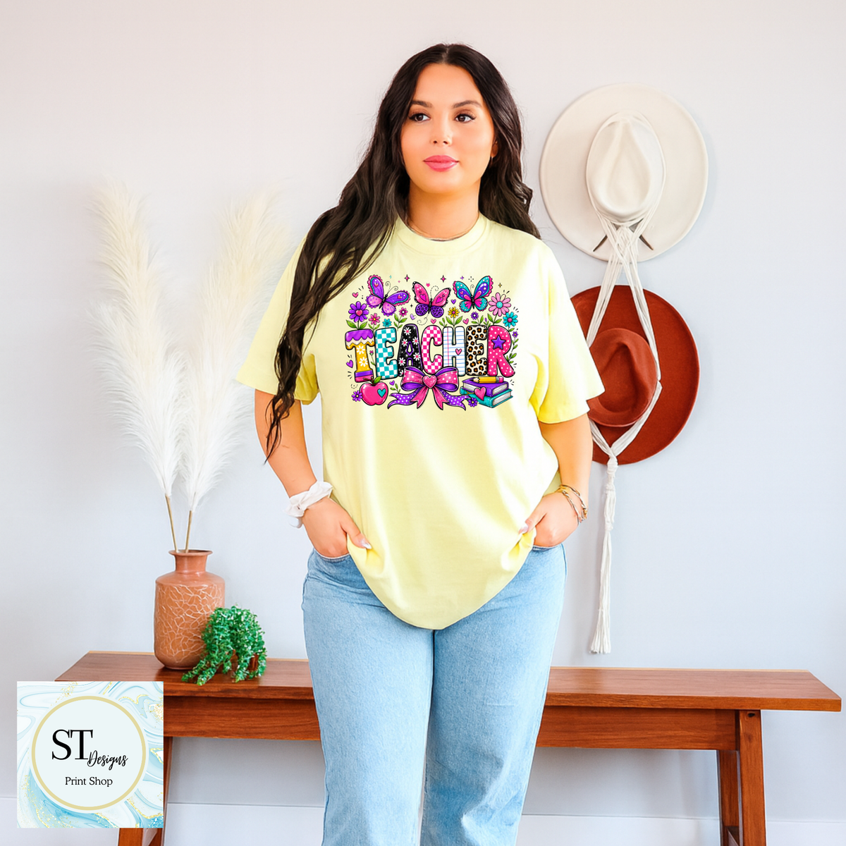 Colorful Butterfly Teacher Crewneck Sweatshirt | Cute Butterfly Floral Teacher Sweatshirt | Teacher Appreciation Gift | Back to School | Unisex S-5XL-5