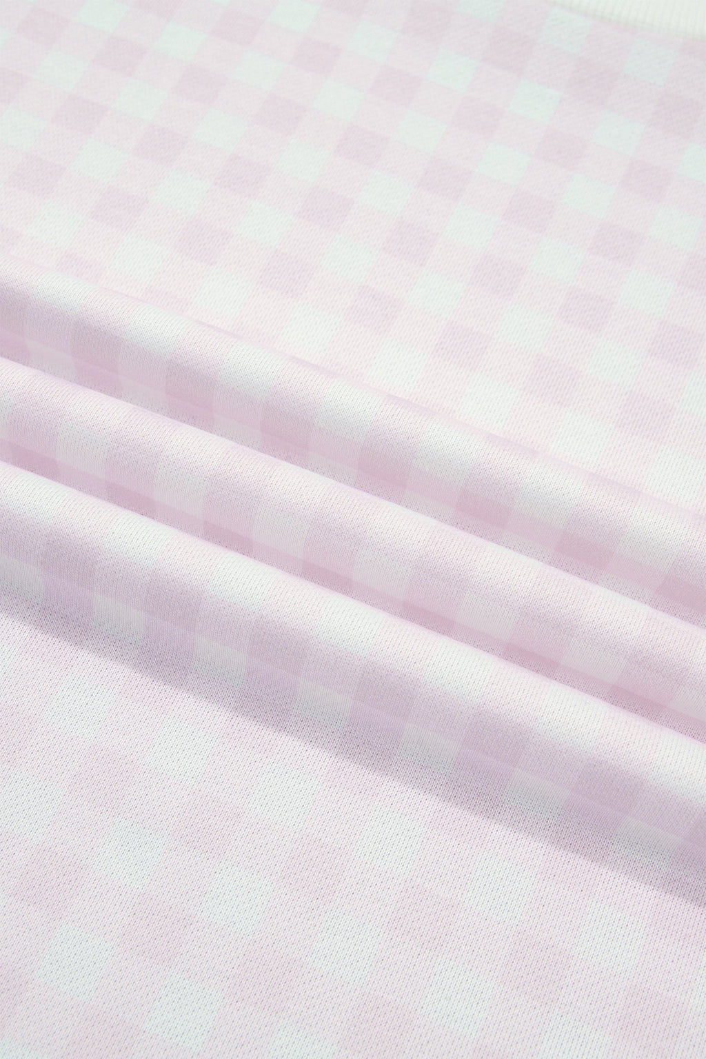 Gingham Contrast Trim Drop Shoulder Sweatshirt