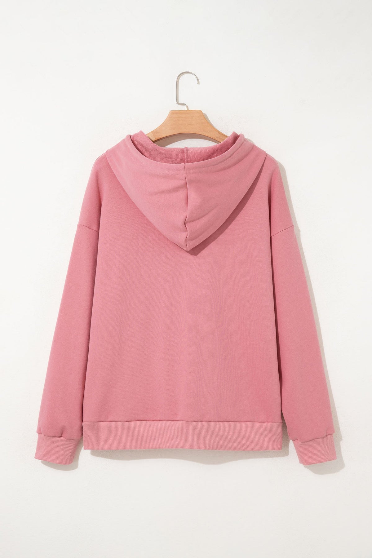 GOOD VIBES Textured Letter Print Drawstring Hoodie