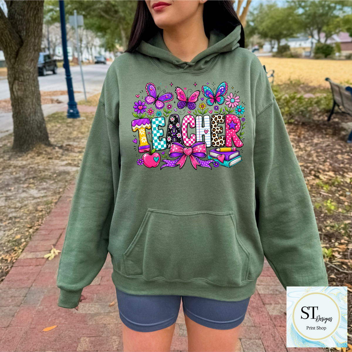 Colorful Butterfly Teacher Crewneck Sweatshirt | Cute Butterfly Floral Teacher Sweatshirt | Teacher Appreciation Gift | Back to School | Unisex S-5XL-12