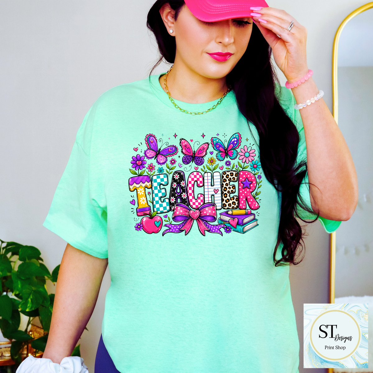 Colorful Butterfly Teacher Crewneck Sweatshirt | Cute Butterfly Floral Teacher Sweatshirt | Teacher Appreciation Gift | Back to School | Unisex S-5XL-3