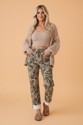 Camo Denim Studded Side Straight Leg Jeans